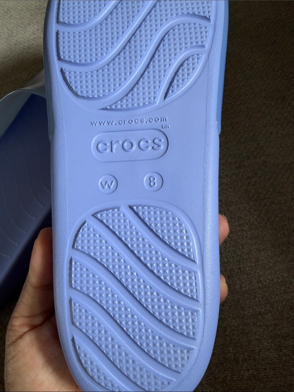 CROCS Women's Slide Sandals in Light Periwinkle Blue Size 8 - Picture 4 of 4